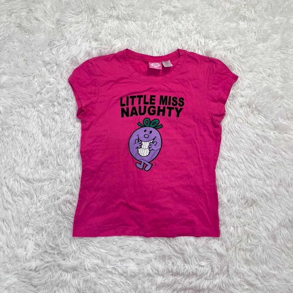 y2k little miss naughty hot pink baby tee xl